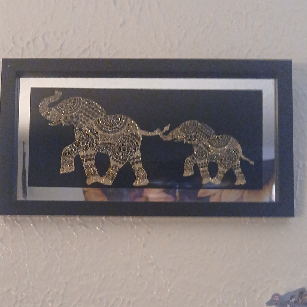Earth Gold and Black Elephant Decor Accent